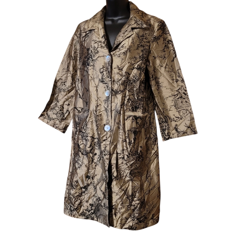 Kohala Plantation Leisure Activities 100% Silk Coat Sz M